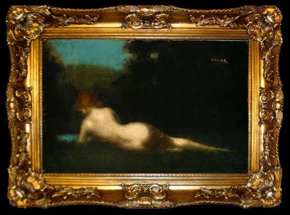 framed  Jean-Jacques Henner Reclining Nude,, ta009-2